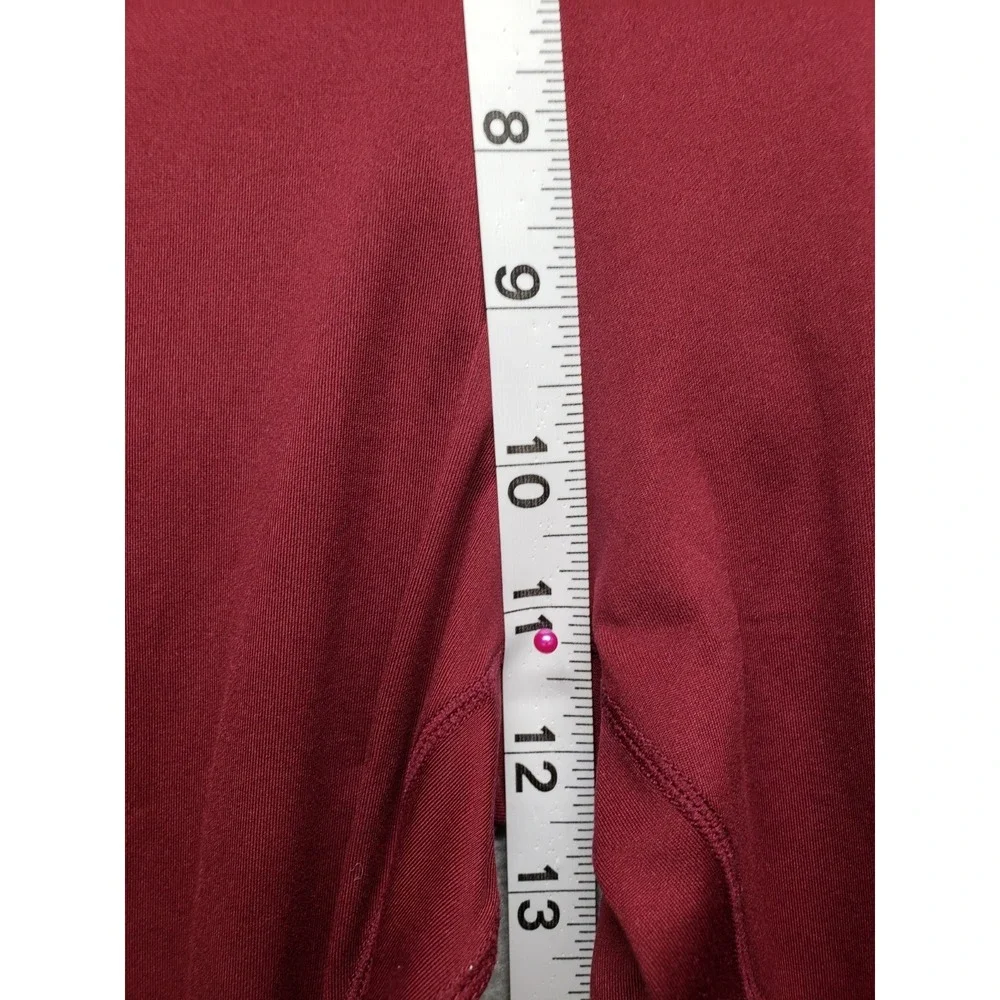 Nike Dri Fit Women Athletic‎ Leggings L Red High Waistband Pull On Logo Active